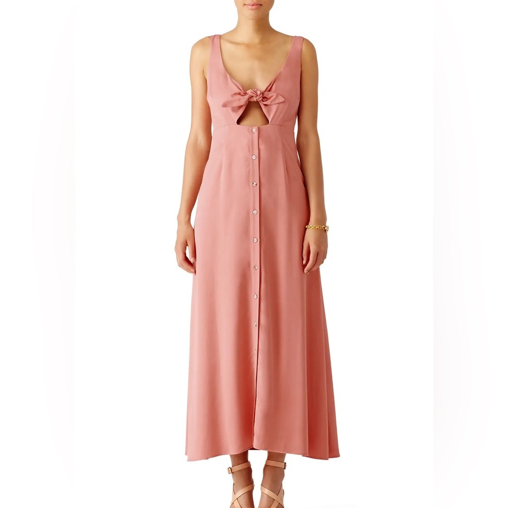 🩷🌺Mara Hoffman 👗pink tie midi dress like new size 6